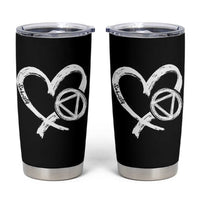 Sobriety Heart Sober Anniversary Alcoholic Abstinence Tumbler Cup
