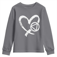 Sobriety Heart Sober Anniversary Alcoholic Abstinence Youth Sweatshirt