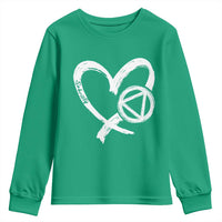 Sobriety Heart Sober Anniversary Alcoholic Abstinence Youth Sweatshirt