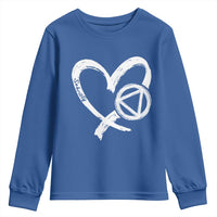 Sobriety Heart Sober Anniversary Alcoholic Abstinence Youth Sweatshirt