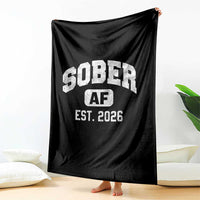 Sober AF 2026 AA Recovery Achiever Sobriety Anniversary Throw Blanket