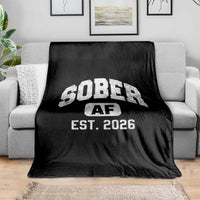 Sober AF 2026 AA Recovery Achiever Sobriety Anniversary Throw Blanket