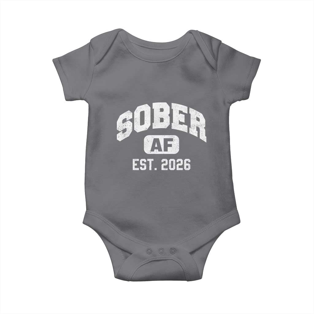 Sober AF 2026 AA Recovery Achiever Sobriety Anniversary Baby Onesie