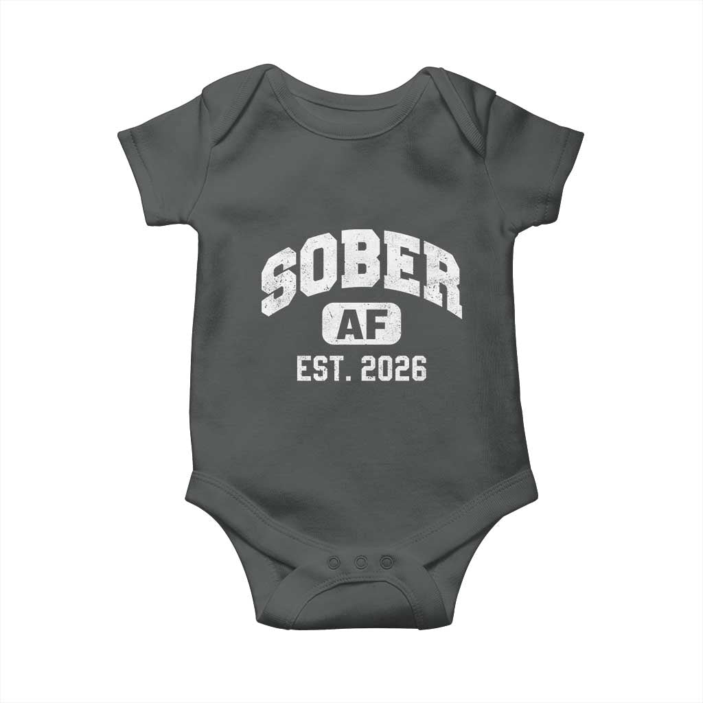 Sober AF 2026 AA Recovery Achiever Sobriety Anniversary Baby Onesie