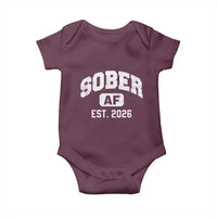 Sober AF 2026 AA Recovery Achiever Sobriety Anniversary Baby Onesie