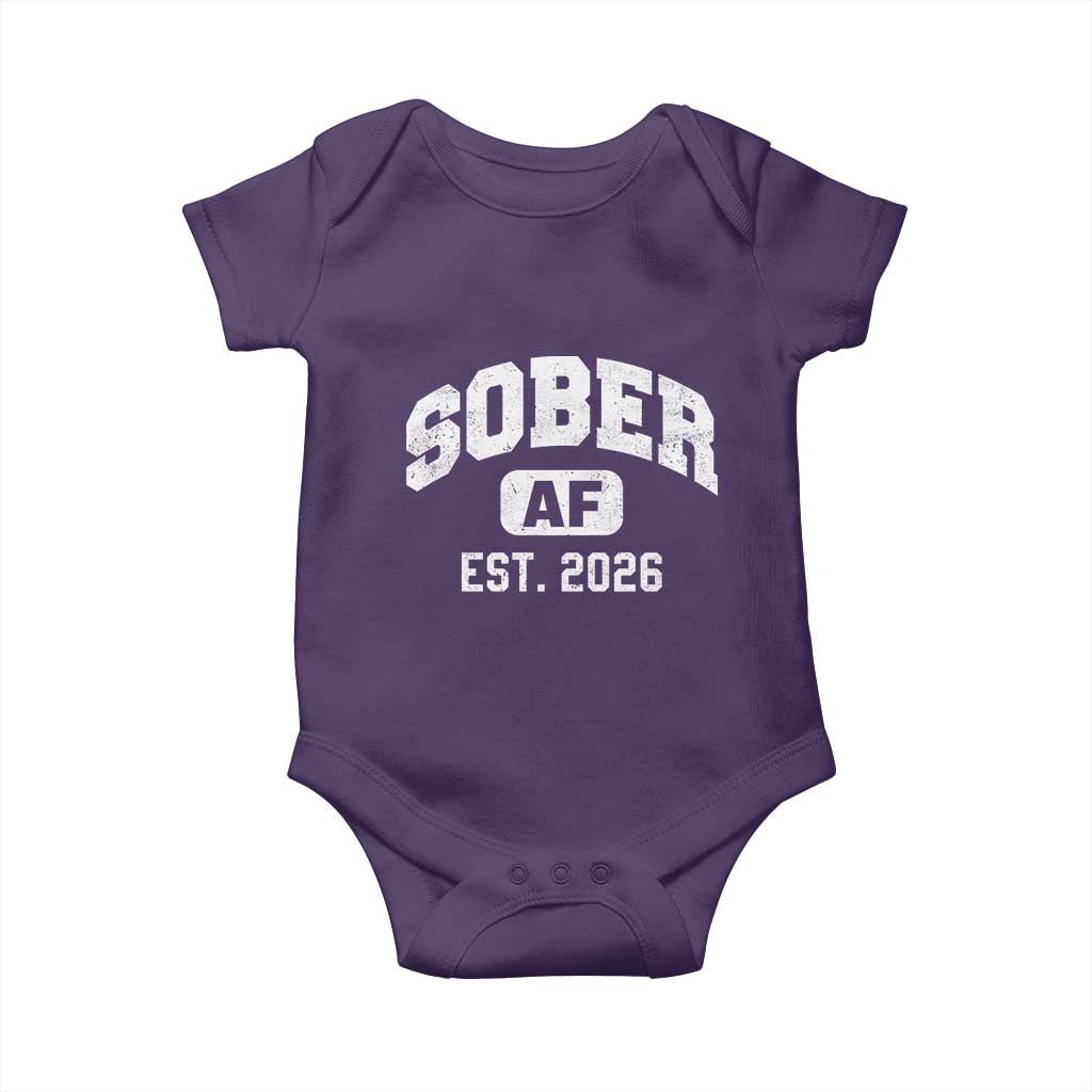 Sober AF 2026 AA Recovery Achiever Sobriety Anniversary Baby Onesie