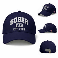Sober AF 2026 AA Recovery Achiever Sobriety Anniversary Baseball Cap