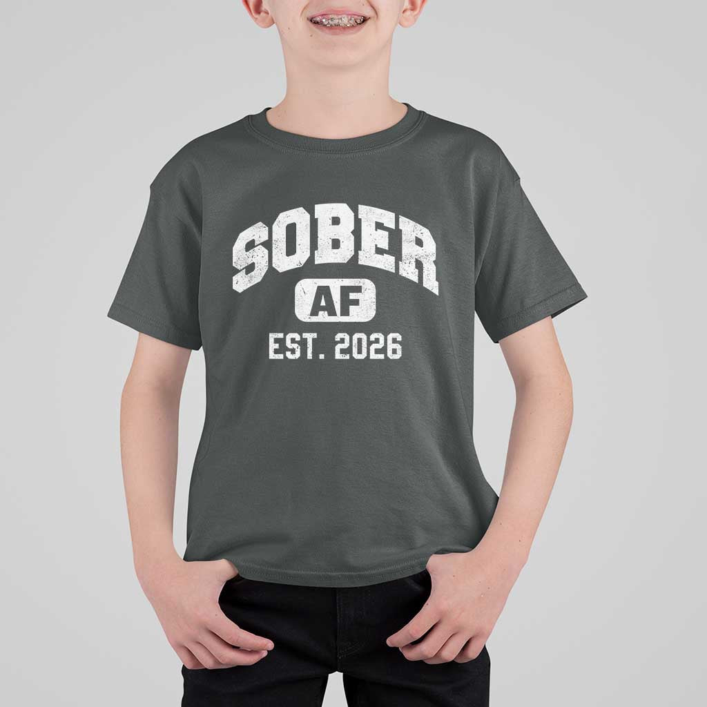 Sober AF 2026 AA Recovery Achiever Sobriety Anniversary T Shirt For Kid