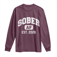Sober AF 2026 AA Recovery Achiever Sobriety Anniversary Long Sleeve Shirt