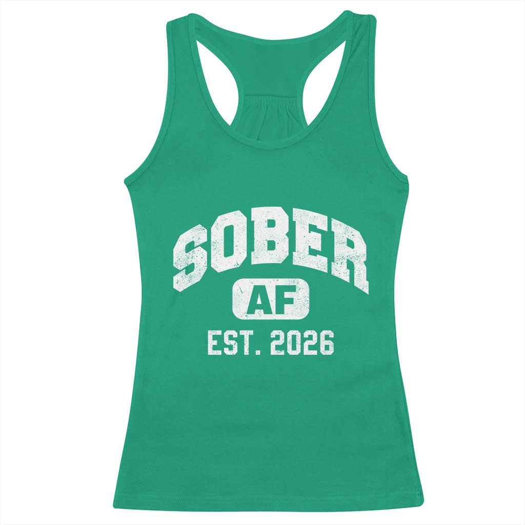 Sober AF 2026 AA Recovery Achiever Sobriety Anniversary Racerback Tank Top