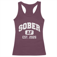 Sober AF 2026 AA Recovery Achiever Sobriety Anniversary Racerback Tank Top