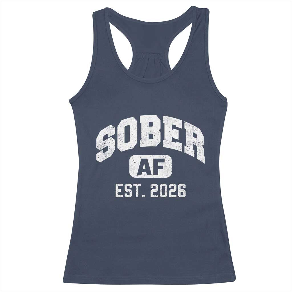 Sober AF 2026 AA Recovery Achiever Sobriety Anniversary Racerback Tank Top