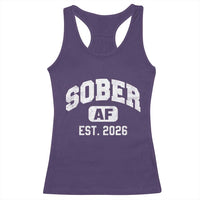 Sober AF 2026 AA Recovery Achiever Sobriety Anniversary Racerback Tank Top