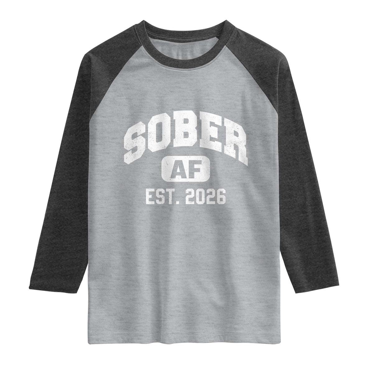 Sober AF 2026 AA Recovery Achiever Sobriety Anniversary Raglan Shirt