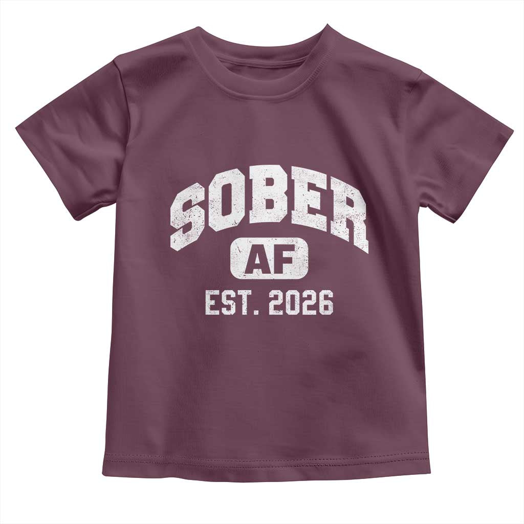 Sober AF 2026 AA Recovery Achiever Sobriety Anniversary Toddler T Shirt