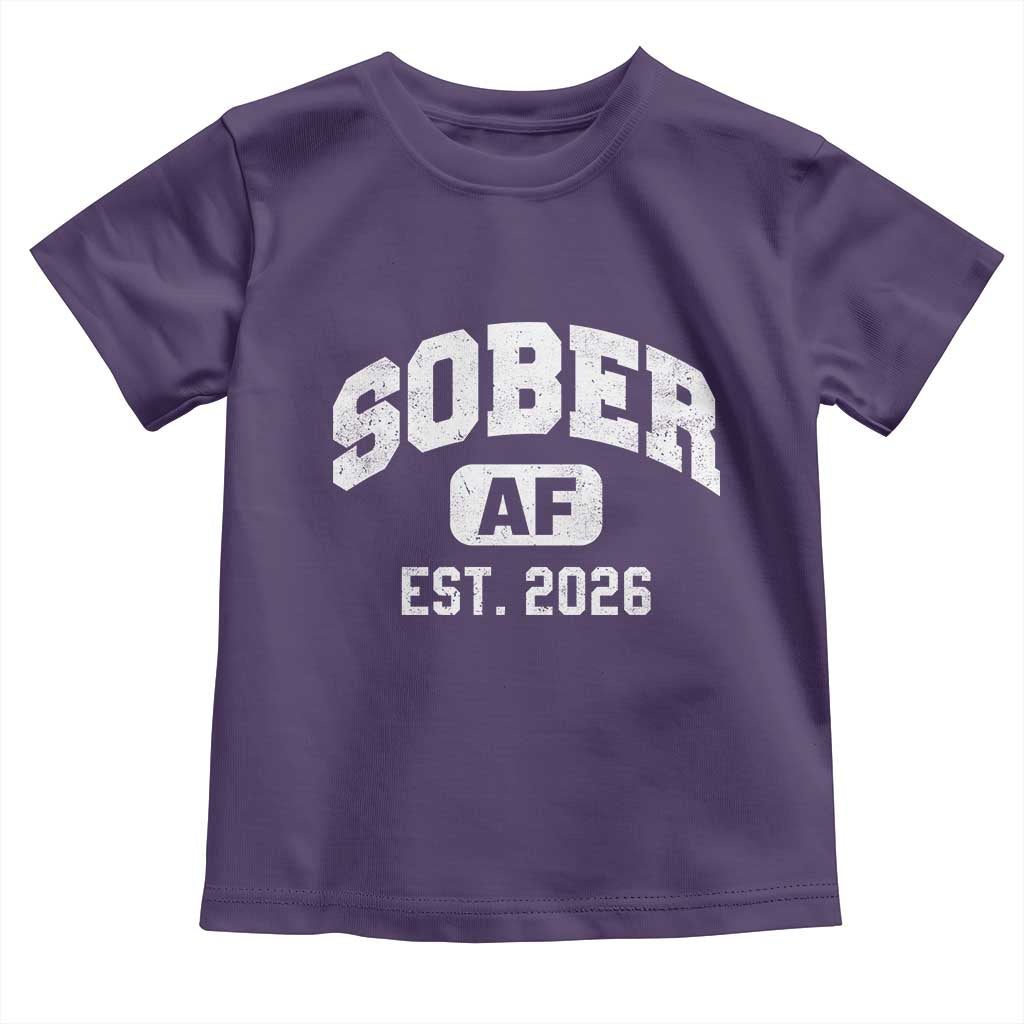 Sober AF 2026 AA Recovery Achiever Sobriety Anniversary Toddler T Shirt