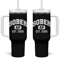 Sober AF 2026 AA Recovery Achiever Sobriety Anniversary Tumbler With Handle