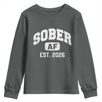 Sober AF 2026 AA Recovery Achiever Sobriety Anniversary Youth Sweatshirt