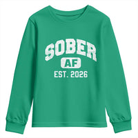 Sober AF 2026 AA Recovery Achiever Sobriety Anniversary Youth Sweatshirt