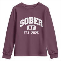 Sober AF 2026 AA Recovery Achiever Sobriety Anniversary Youth Sweatshirt