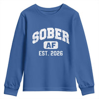 Sober AF 2026 AA Recovery Achiever Sobriety Anniversary Youth Sweatshirt