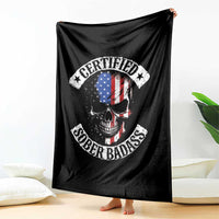 Certified Sober Badass Throw Blanket Sobriety Alcohol Fighters Vintage Skull
