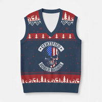 Certified Sober Badass V-Neck Knit Sweater Vest Sobriety Alcohol Fighters Vintage Skull