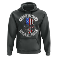 Certified Sober Badass Hoodie Sobriety Alcohol Fighters Vintage Skull