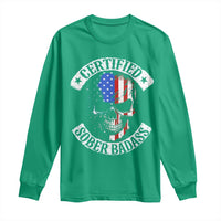 Certified Sober Badass Long Sleeve Shirt Sobriety Alcohol Fighters Vintage Skull