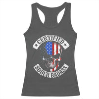 Certified Sober Badass Racerback Tank Top Sobriety Alcohol Fighters Vintage Skull