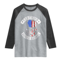 Certified Sober Badass Raglan Shirt Sobriety Alcohol Fighters Vintage Skull