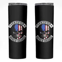 Certified Sober Badass Skinny Tumbler Sobriety Alcohol Fighters Vintage Skull