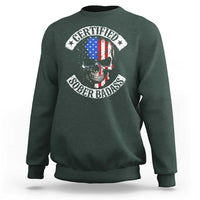 Certified Sober Badass Sweatshirt Sobriety Alcohol Fighters Vintage Skull