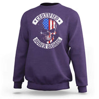 Certified Sober Badass Sweatshirt Sobriety Alcohol Fighters Vintage Skull