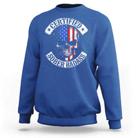 Certified Sober Badass Sweatshirt Sobriety Alcohol Fighters Vintage Skull