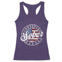 Certified Sober Badass Racerback Tank Top Sobriety Alcohol Recovery Vintage American Flag