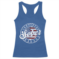 Certified Sober Badass Racerback Tank Top Sobriety Alcohol Recovery Vintage American Flag
