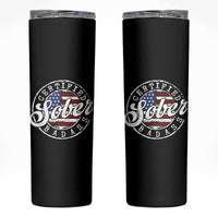 Certified Sober Badass Skinny Tumbler Sobriety Alcohol Recovery Vintage American Flag