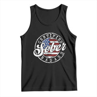 Certified Sober Badass Tank Top Sobriety Alcohol Recovery Vintage American Flag