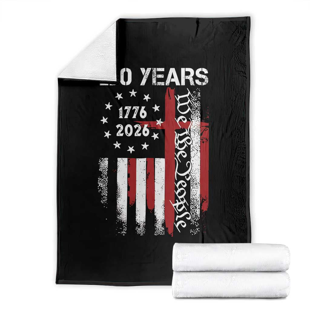 250 Years America Anniversary Christian USA Flag Throw Blanket