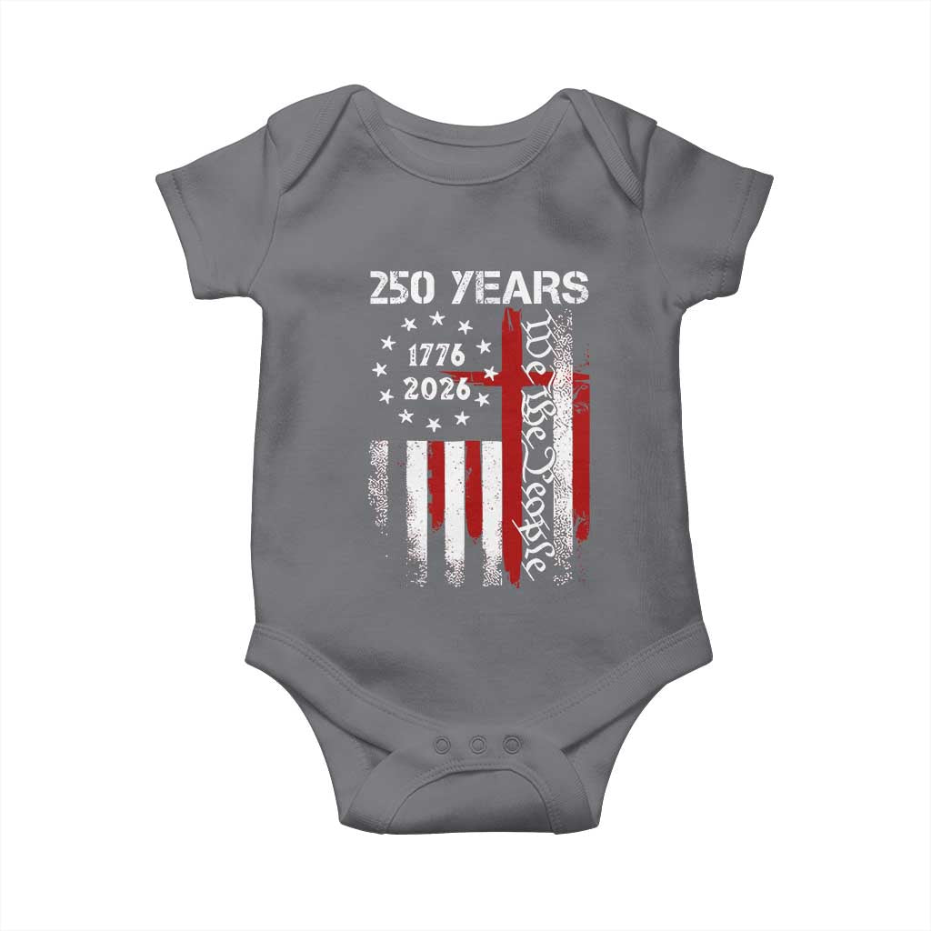 250 Years America Anniversary Christian USA Flag Baby Onesie