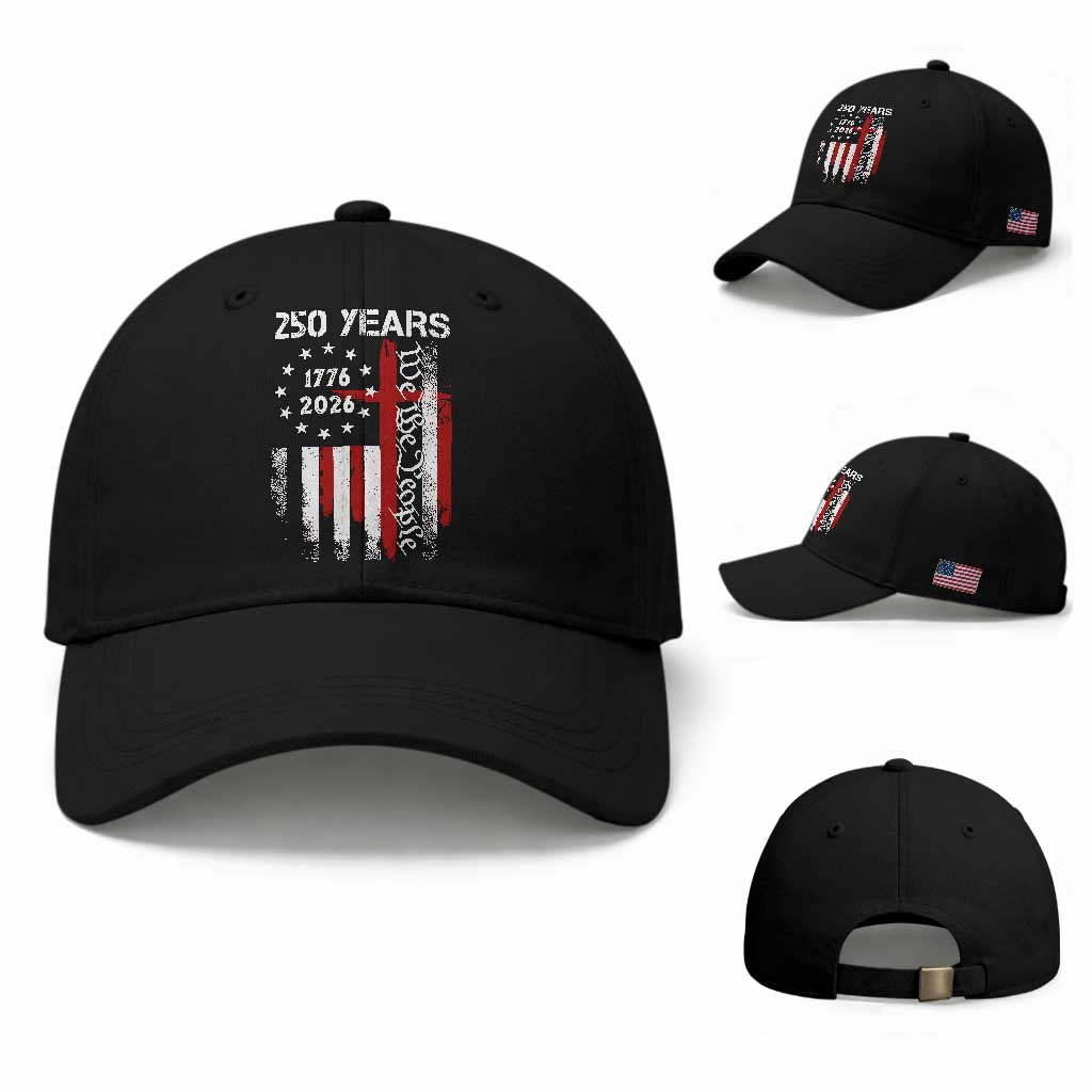 250 Years America Anniversary Christian USA Flag Baseball Cap