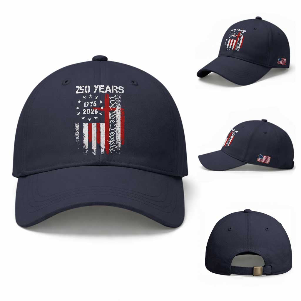 250 Years America Anniversary Christian USA Flag Baseball Cap