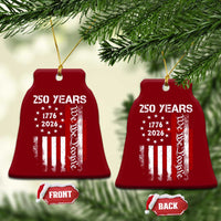 250 Years America Anniversary Christian USA Flag Ceramic Ornament