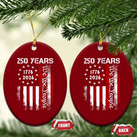 250 Years America Anniversary Christian USA Flag Ceramic Ornament