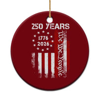 250 Years America Anniversary Christian USA Flag Ceramic Ornament