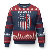 250 Years America Anniversary Christian USA Flag Ugly Christmas Sweater