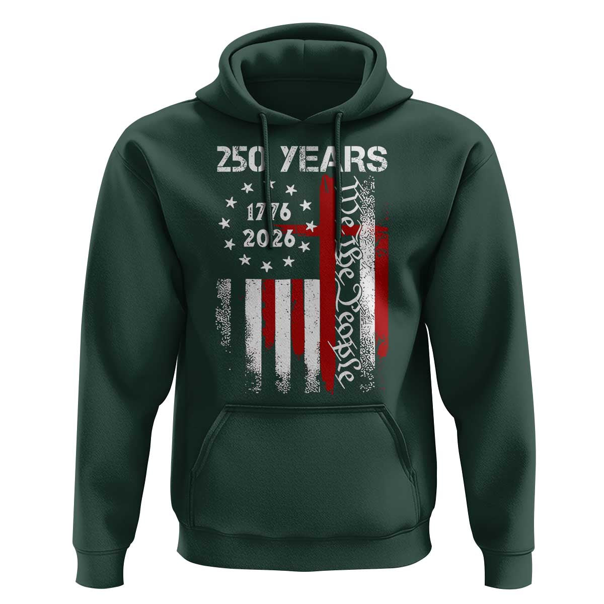 250 Years America Anniversary Christian USA Flag Hoodie