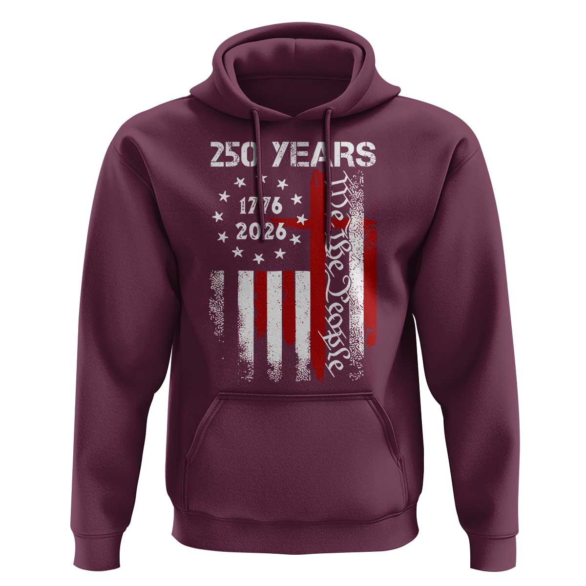 250 Years America Anniversary Christian USA Flag Hoodie