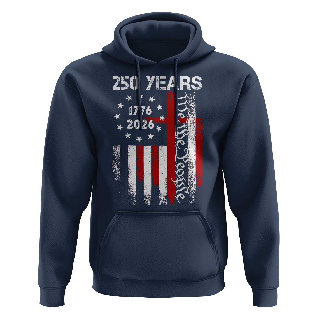 250 Years America Anniversary Christian USA Flag Hoodie